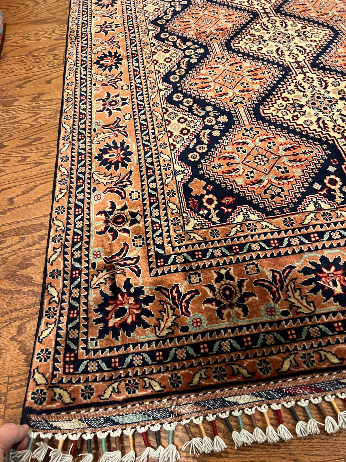 warm color Afghan handwoven luxury fine living room rug / carpet 10 x 7 FT flatweave 100% wool قالین افغانی اصیل